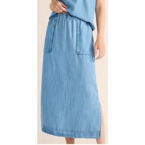 HAVEN WELL WITHIN x TALBOTS Skirt Size XXL Chambray Sleeveless Tencel Midi NWT